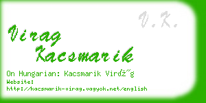 virag kacsmarik business card